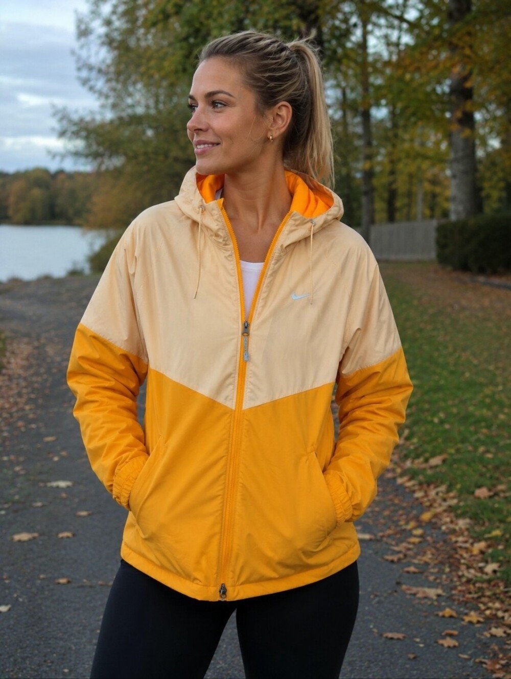 Nike Women’s Two-Tone Orange Hooded Jacket